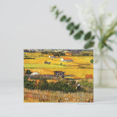 Van Gogh - Ernte in La Crau mit Montmajour, Postkarte (Stehend Vorderseite)