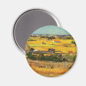 Van Gogh erntet in La Crau mit Montmajour Magnet (Vorderseite/Rückseite)