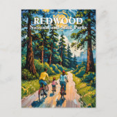 Van Gogh Family Bike Ride Redwood National Park Postkarte (Vorderseite)