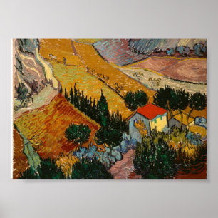 Van Gogh Famous Painting House und Plowman Poster