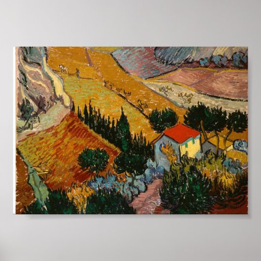 Van Gogh Famous Painting House und Plowman Poster (Vorne)