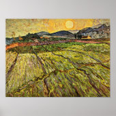 Van Gogh - Feld mit aufstrebender Sonne Poster (Vorne)