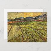 Van Gogh - Feld mit aufstrebender Sonne Postkarte (Vorne/Hinten)