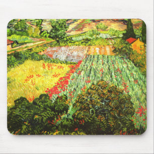Van Gogh: Feld mit Mohnblumen Mousepad