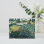 Van Gogh - Feld mit Pflücken Postkarte (Stehend Vorderseite)