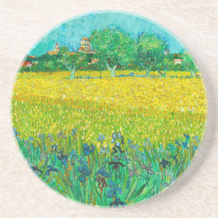 Van Gogh Feld mit Schwertlilien bei Arles Getränkeuntersetzer