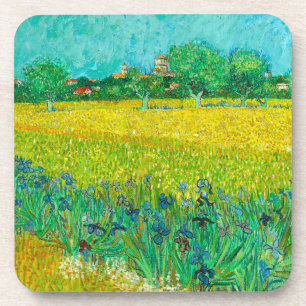 Van Gogh Feld mit Schwertlilien bei Arles Getränkeuntersetzer