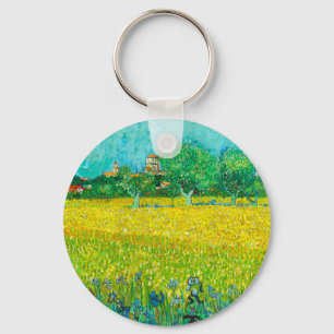 Van Gogh Feld mit Schwertlilien bei Arles Schlüsselanhänger