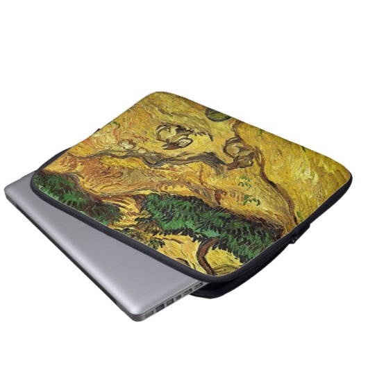Van Gogh - Feld mit zwei Kaninchen Laptopschutzhülle (Vorne Knopf)