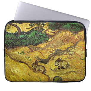 Van Gogh - Feld mit zwei Kaninchen Laptopschutzhülle