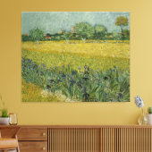 Van Gogh Field mit Blume in der Nähe von Arles Leinwanddruck (Insitu (Wohnzimmer))