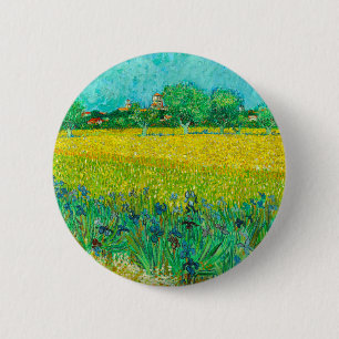 Van Gogh Field mit Irische in der Nähe von Arles Button
