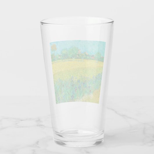 Van Gogh Field mit Irische in der Nähe von Arles Glas (Rückseite)