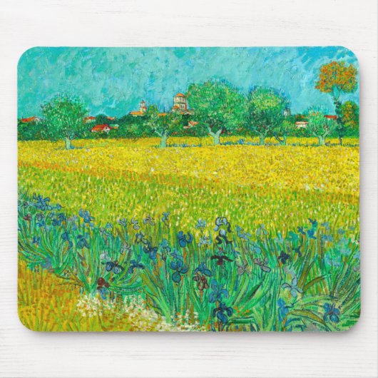 Van Gogh Field mit Irische in der Nähe von Arles Mousepad (Vorne)