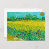 Van Gogh Field mit Irische in der Nähe von Arles Postkarte (Vorne/Hinten)