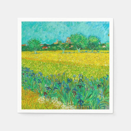 Van Gogh Field mit Irische in der Nähe von Arles Serviette (Vorderseite)