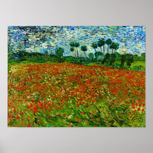 Van Gogh Field with Poppies (F636) Fine Art Poster (Vorne)