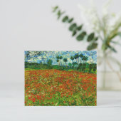 Van Gogh Field with Poppies (F636) Fine Art Postkarte (Stehend Vorderseite)