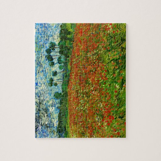 Van Gogh Field with Poppies (F636) Fine Art Puzzle (Vertikal)