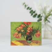 Van Gogh Fine Art, Vase mit Oleanders und Bücher Postkarte (Stehend Vorderseite)