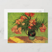 Van Gogh Fine Art, Vase mit Oleanders und Bücher Postkarte (Vorne/Hinten)