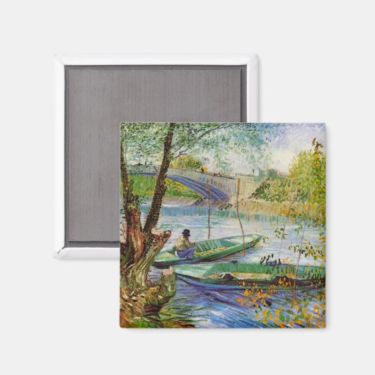 Van Gogh Fischen im Frühling, Pont de Clichy Magnet (Vorderseite/Rückseite)