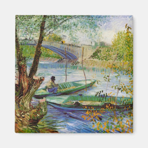 Van Gogh Fischen im Frühling, Pont de Clichy Magnet