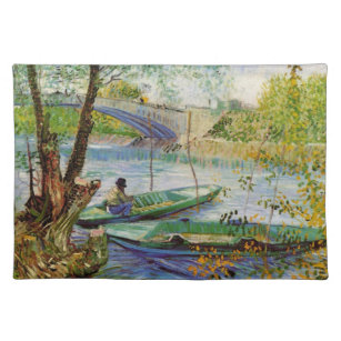 Van Gogh Fischen im Frühling, Pont de Clichy Stofftischset
