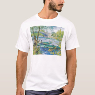 Van Gogh Fischer und Boote an der Pont de Clichy T-Shirt