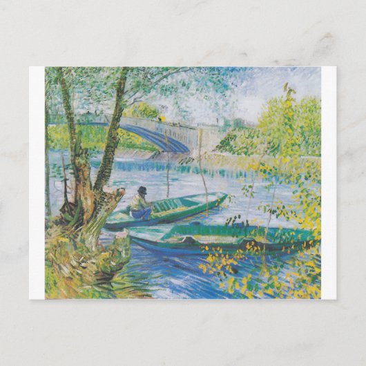 Van Gogh Fischer und Boote in der Pont de Clichy Postkarte (Vorderseite)