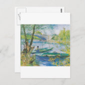 Van Gogh Fischer und Boote in der Pont de Clichy Postkarte (Vorne/Hinten)
