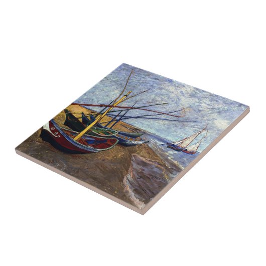 Van Gogh Fischerboote am Strand Fliese (Seite)