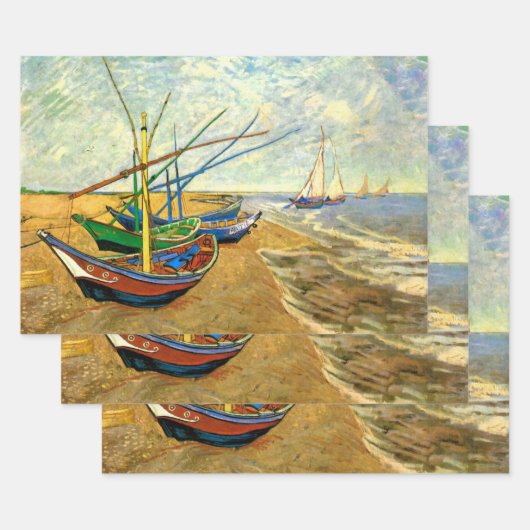 Van Gogh Fischerboote am Strand in Saintes Maries Geschenkpapier Set (Set)