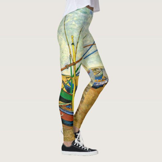 Van Gogh Fischerboote am Strand in Saintes Maries Leggings (Rechts)