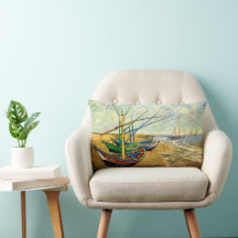 Van Gogh Fischerboote am Strand in Saintes Maries