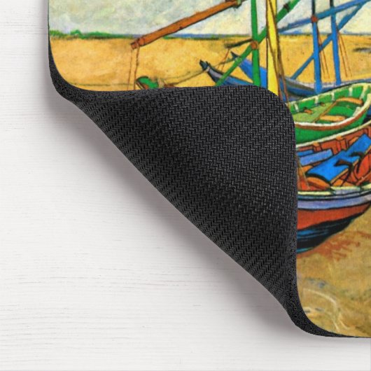 Van Gogh Fischerboote am Strand in Saintes Maries Mousepad (Ecke)