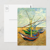 Van Gogh Fischerboote am Strand in Saintes Maries Postkarte (Vorne/Hinten)