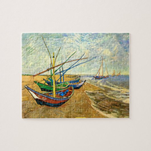 Van Gogh Fischerboote am Strand in Saintes Maries Puzzle (Horizontal)