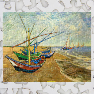Van Gogh Fischerboote am Strand in Saintes Maries Puzzle