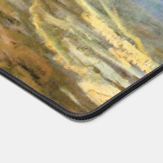 Van Gogh Fischerboote am Strand in Saintes Maries Schreibtischunterlage (Ecke)