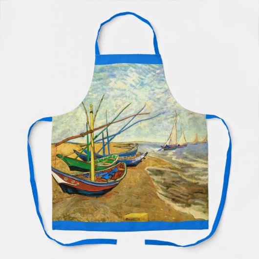 Van Gogh Fischerboote am Strand in Saintes Maries Schürze (Vorderseite)