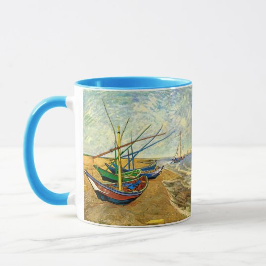 Van Gogh Fischerboote am Strand in Saintes Maries Tasse (Links)