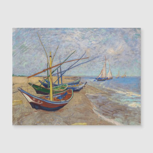 Van Gogh - Fischerboote am Strand Magnetkarte (Vorderseite)