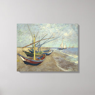 Van Gogh Fischerboote am Strand von Les Saint   Leinwanddruck