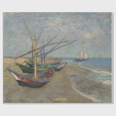 Van Gogh Fischerboote am Strand von Les Saintes Geschenkpapier (Flach)