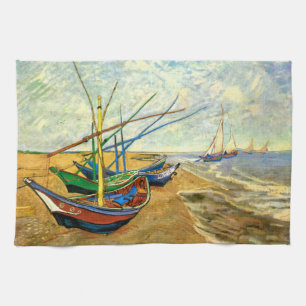 Van Gogh Fischerboote am Strand von Saintes Maries Handtuch