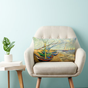 Van Gogh Fischerboote am Strand von Saintes Maries Lendenkissen