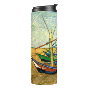 Van Gogh Fischerboote am Strand von Saintes Maries Thermosbecher