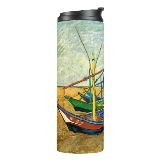 Van Gogh Fischerboote am Strand von Saintes Maries Thermosbecher (Nach links gedreht)
