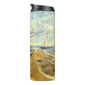 Van Gogh Fishing Boats on Beach at Saintes Maries Thermosbecher (Nach rechts gedreht)